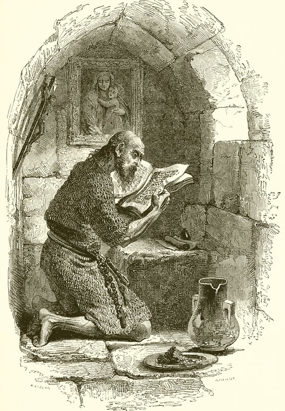 Egy aszkéta a cellájában alkotó: English School