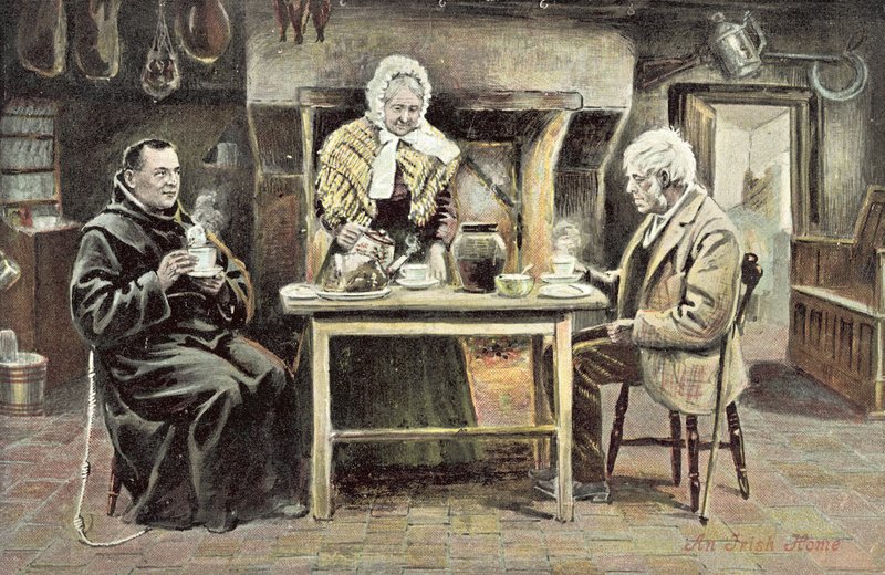 Egy ír otthon (színes litho) alkotó: English School