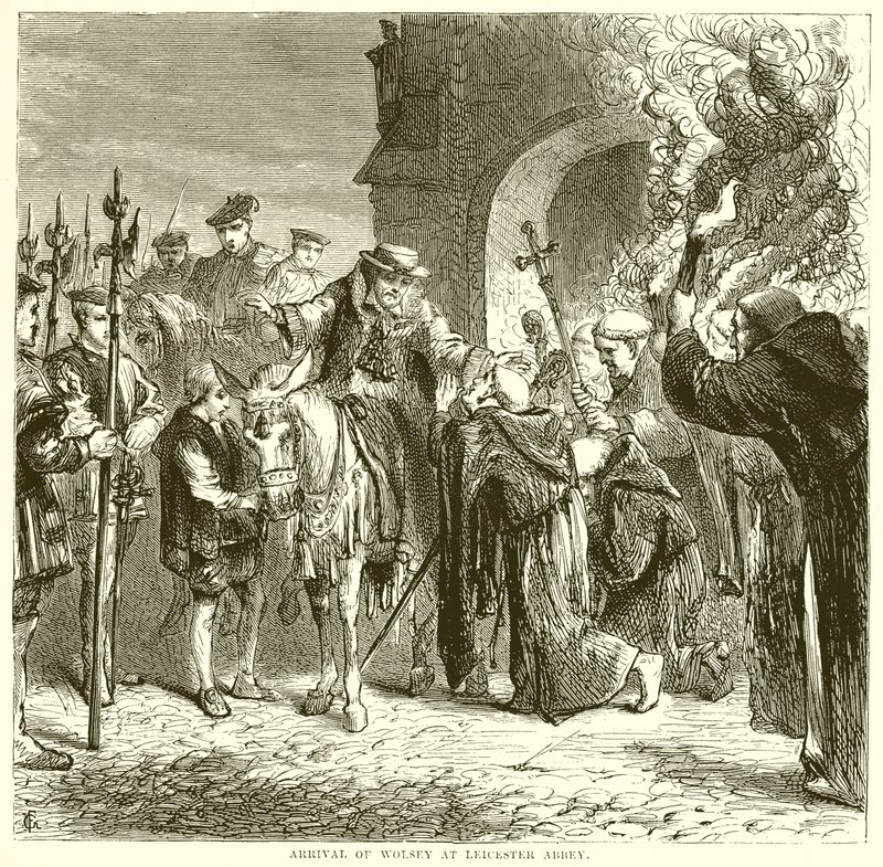 Wolsey megérkezése a Leicesteri apátságba alkotó: English School