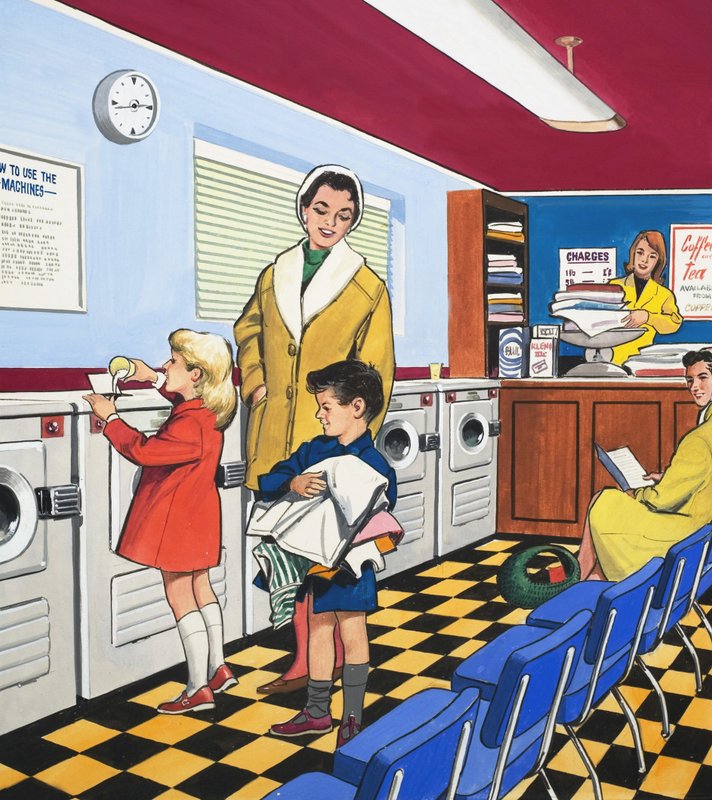 A mosodában (guache papíron) alkotó: English School