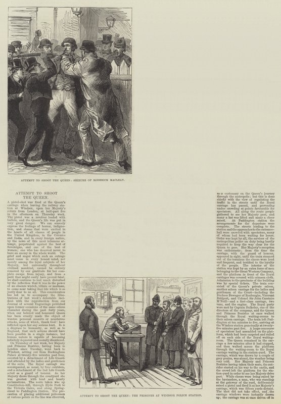 Kísérlet lelőni a királynőt (metszet) alkotó: English School
