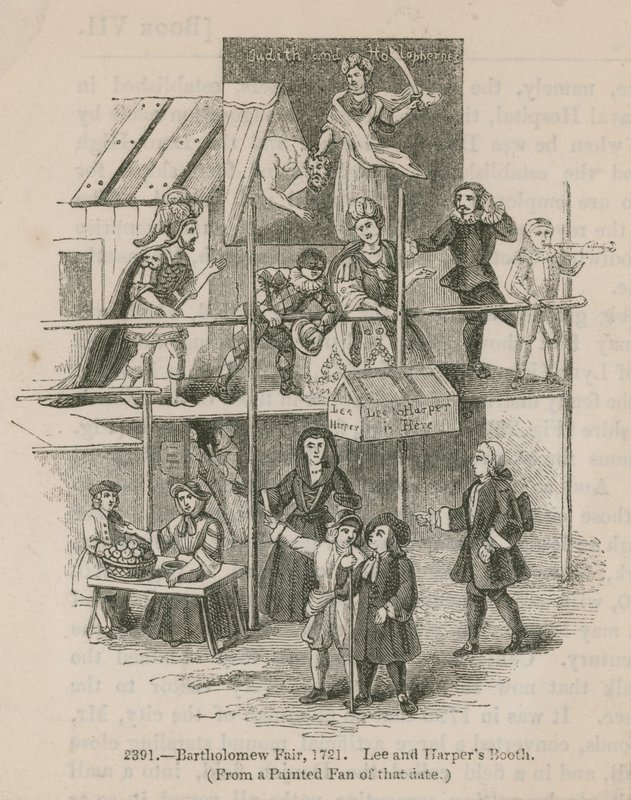 Bartholomew-vásár, 1721; Lee és Harpers Booth alkotó: English School