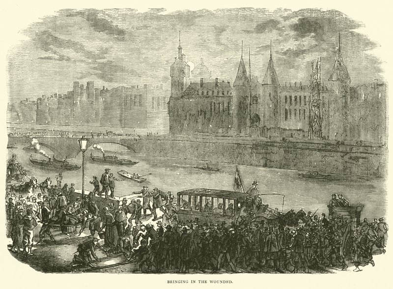 A sebesültek behozatala, 1870. november alkotó: English School