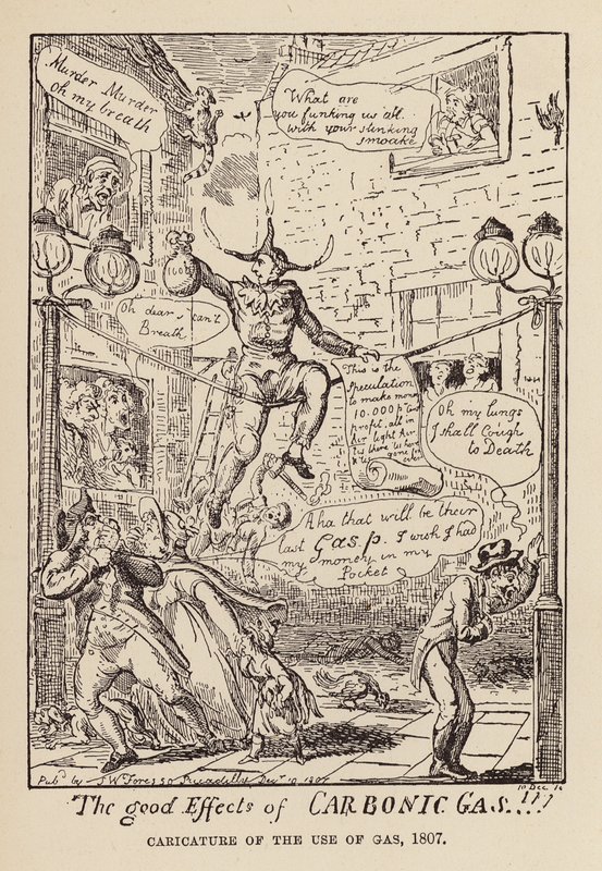 A gáz felhasználásának karikatúrája alkotó: English School
