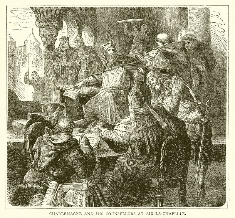 Nagy Károly és tanácsadói Aix-la-Chapelle-ben alkotó: English School