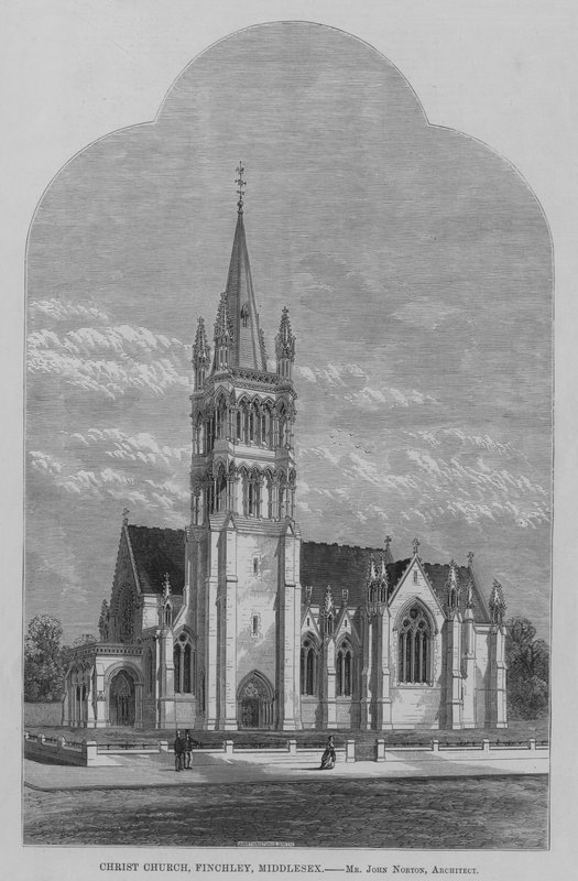Christ Church, Finchley, Middlesex (metszet) alkotó: English School