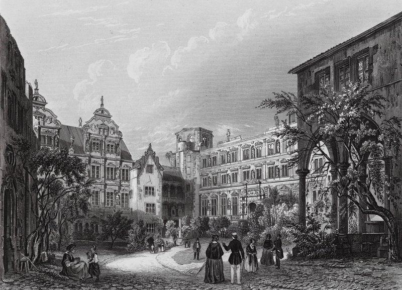 Heidelbergi udvar (metszet) alkotó: English School