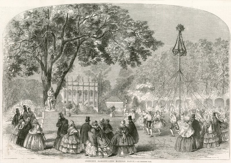 Cremorne Gardens, London, a májusfa-tánc alkotó: English School
