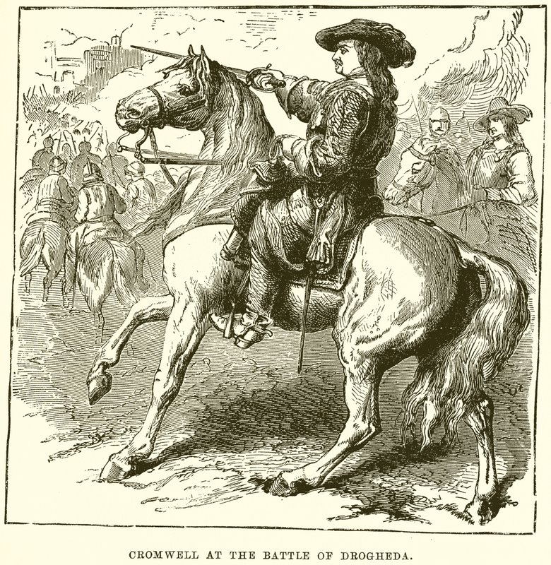 Cromwell a droghedai csatában alkotó: English School