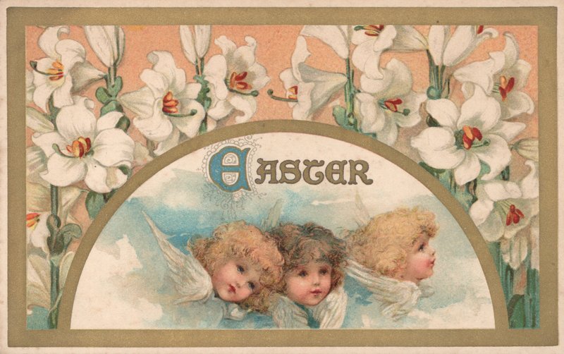 Húsvéti angyalok (chromolitho) alkotó: English School
