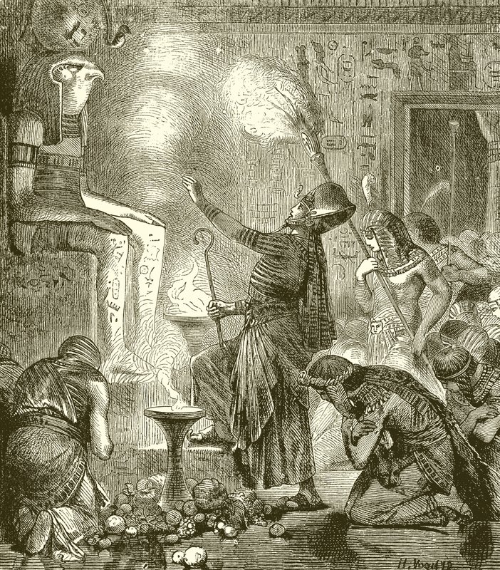 Egyiptomi király istentisztelet a templomban alkotó: English School