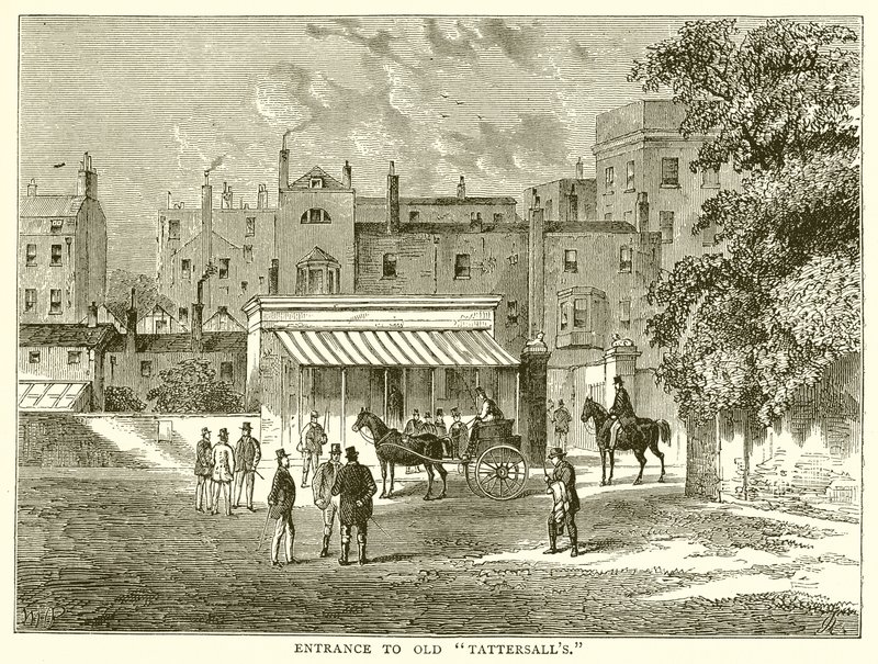Old Tattersalls bejárata. alkotó: English School