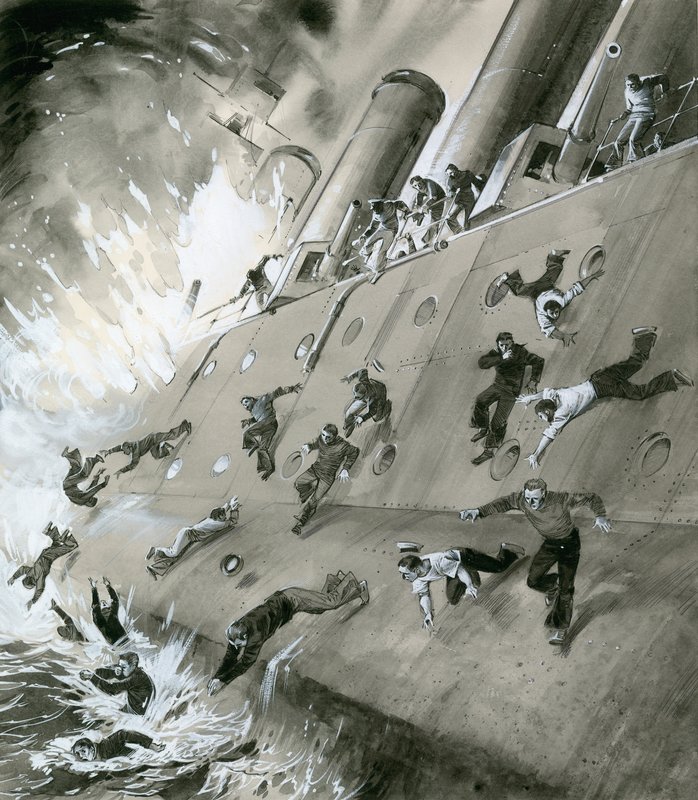 A HMS Natal felrobbanása 1915-ben alkotó: English School