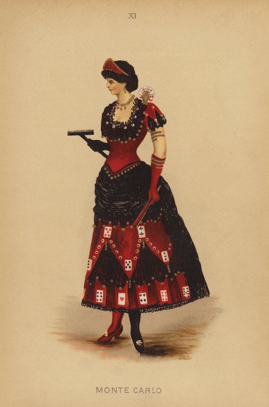 Jelmezes ruhák: Monte Carlo (színes litográfia) alkotó: English School