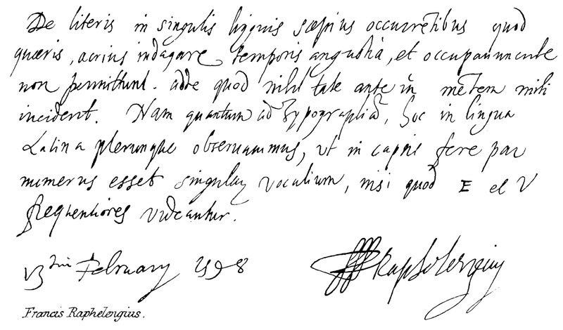 Francis Raphelengius alkotó: English School