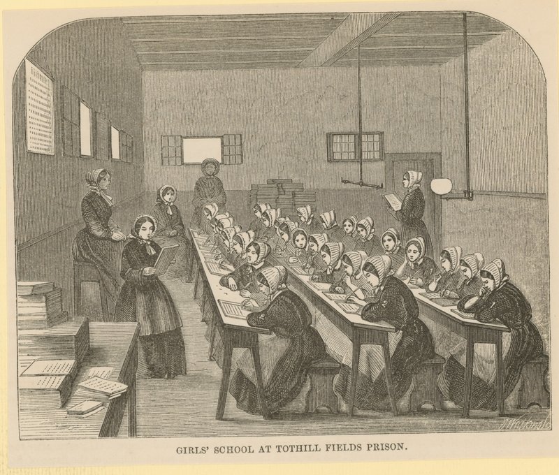 Lányiskola a Tothill Fields-i börtönben alkotó: English School