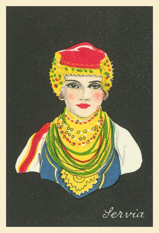 Sok ország lányai: Servia (színes litográfia) alkotó: English School