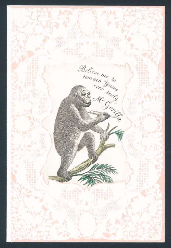 Gorilla Valentin-napi üdvözlőlap alkotó: English School