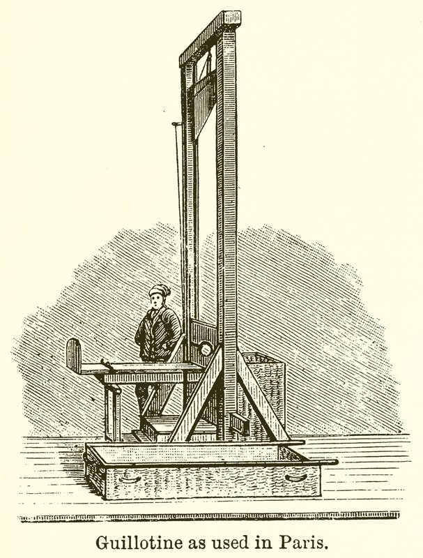 Guillotine, ahogy Párizsban használják alkotó: English School