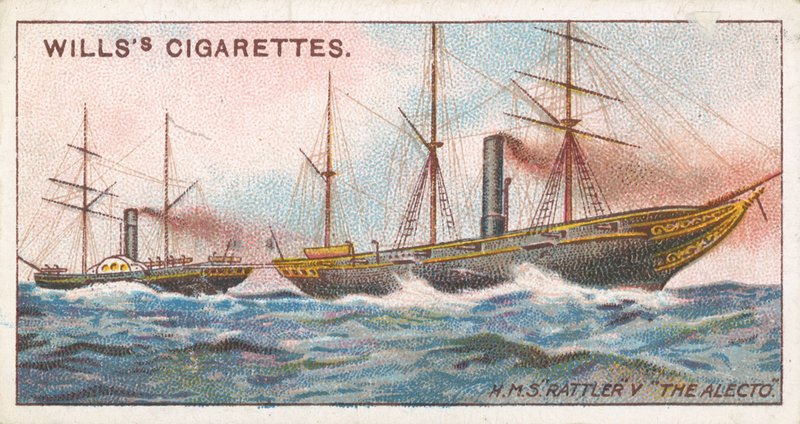 H.M.S. "Rattler" v "The Alecto" alkotó: English School