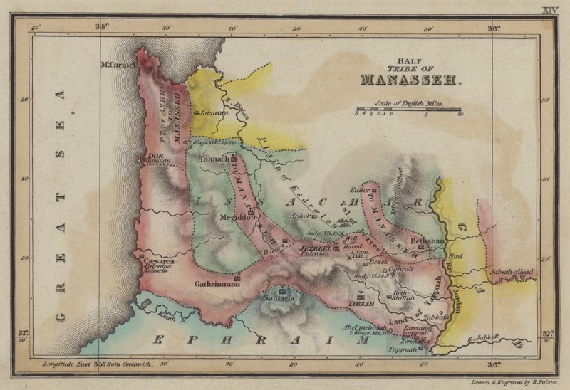Manassé fél törzse (színes metszet) alkotó: English School