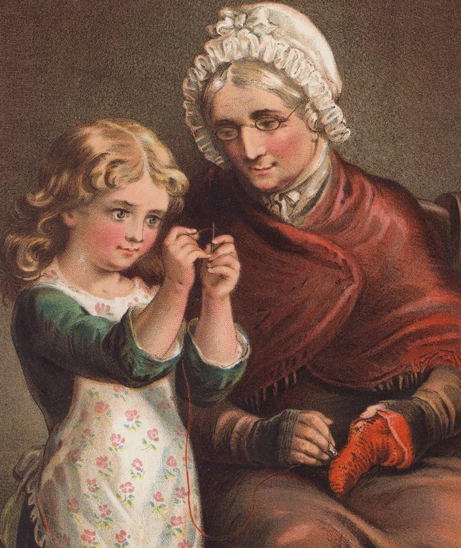 Segítő nagyi (színes litográfia) alkotó: English School