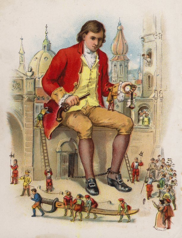Illusztráció a Gulliver utazásaihoz (színes litó) alkotó: English School