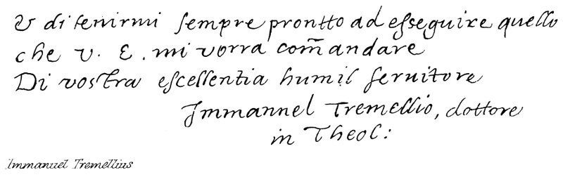 Immanuel Tremellius alkotó: English School