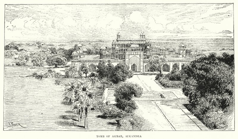India: Sikandra (metszet). alkotó: English School