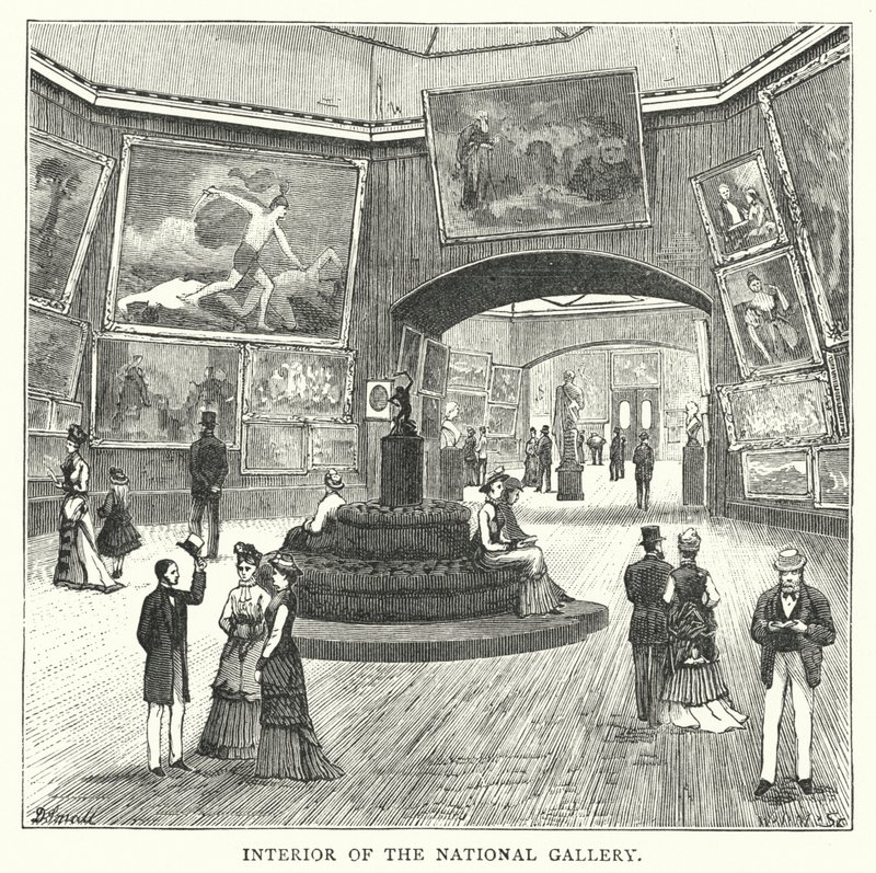 A Nemzeti Galéria belseje (metszet) alkotó: English School