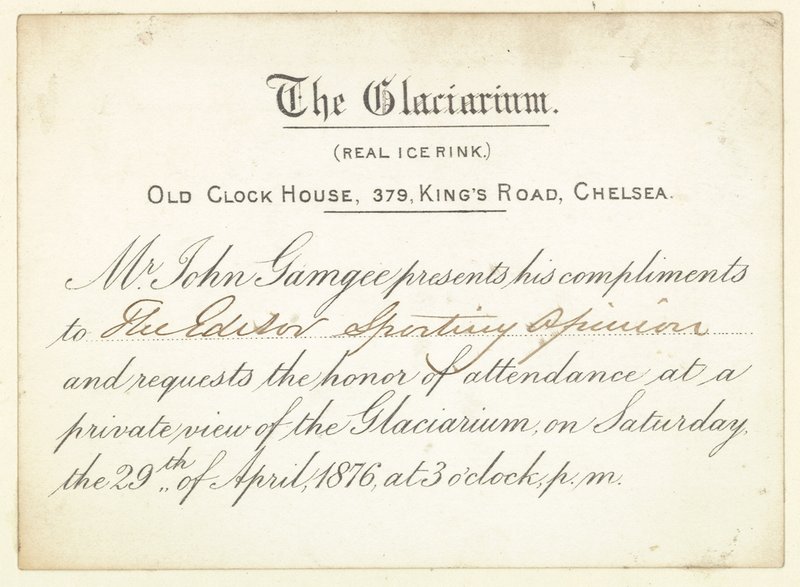 Meghívás a Glaciariumba 1876-ban. alkotó: English School