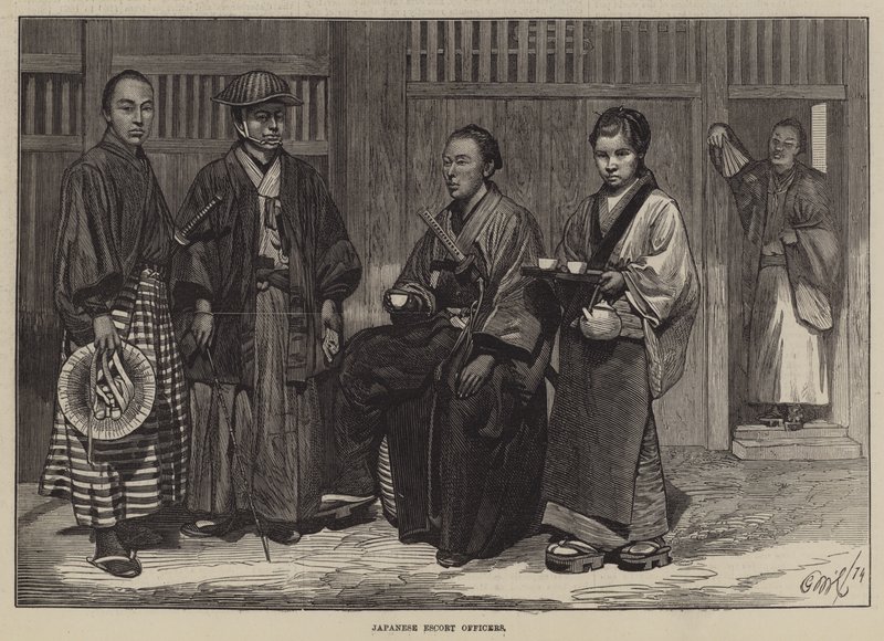 Japán kísérőtisztek (metszet) alkotó: English School