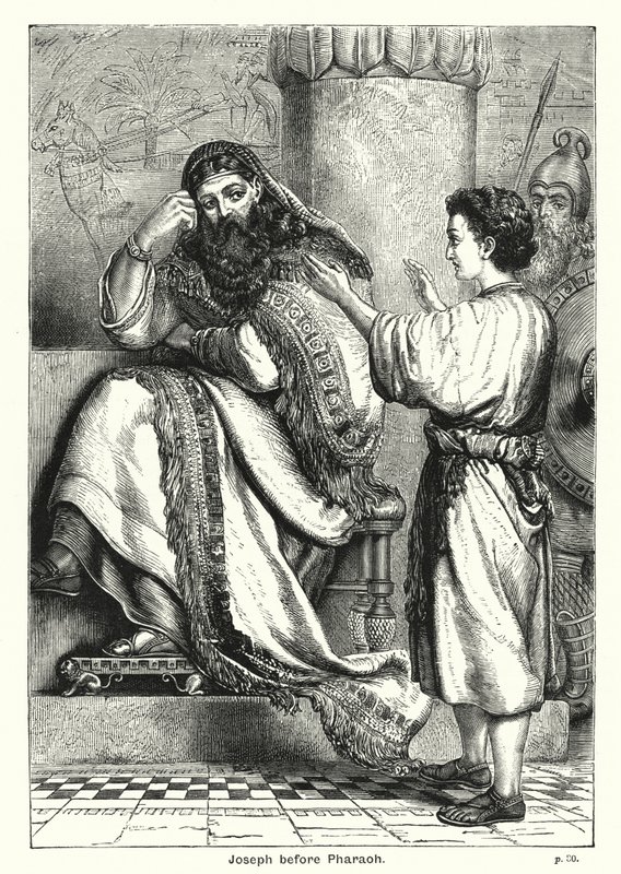 József a fáraó előtt (metszet) alkotó: English School