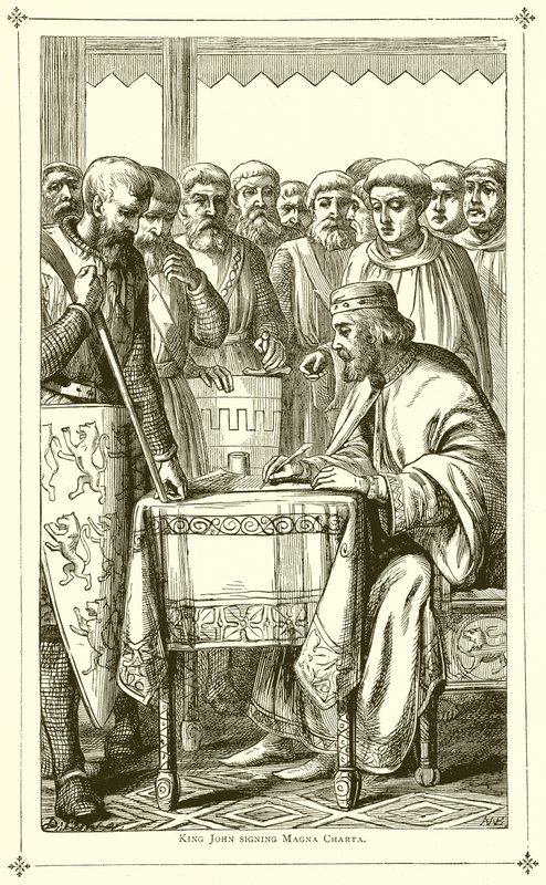 János király aláírta a Magna Chartát alkotó: English School