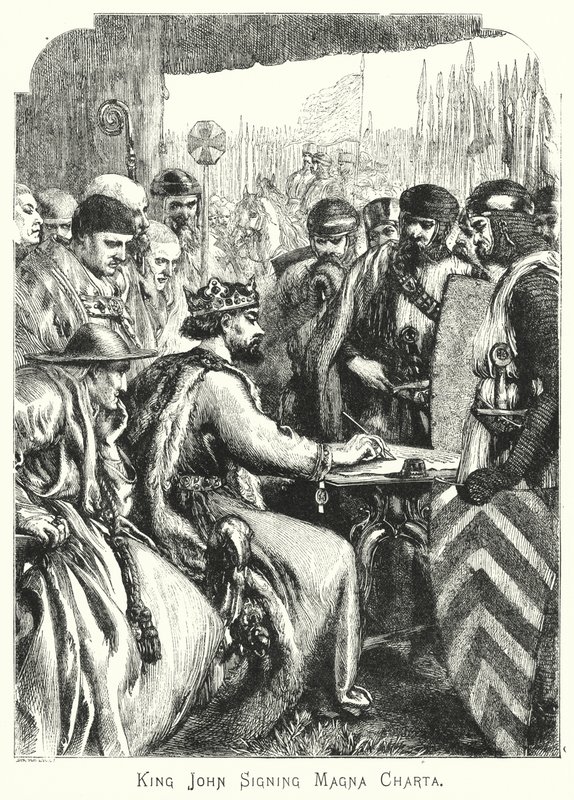 János király aláírta a Magna Chartát (metszet) alkotó: English School