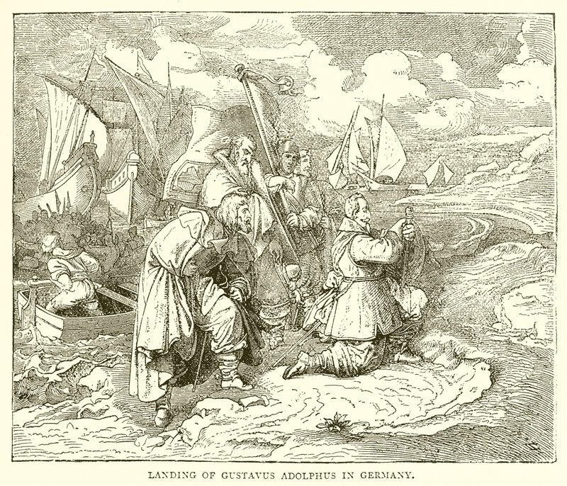 Gustavus Adolphus partraszállása Németországban alkotó: English School
