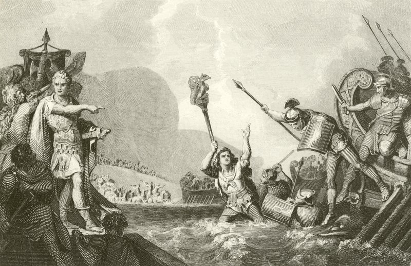 Julius Caesar partraszállása alkotó: English School