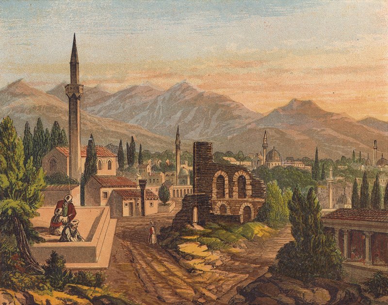 Tájkép a Szentföldön (színes litográfia) alkotó: English School