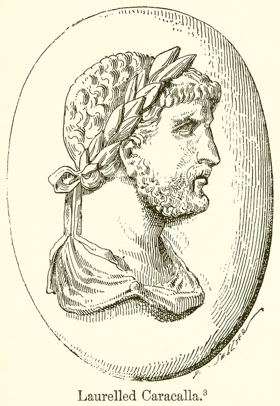 Babérral borított Caracalla alkotó: English School