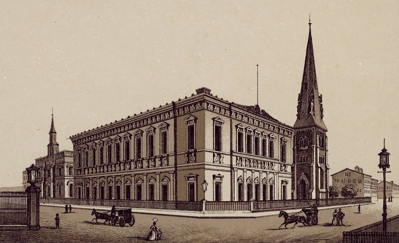 Liverpool: Philharmonic Hall (litho) alkotó: English School