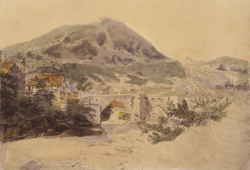 Llangollen Bridge (színes litográfia) alkotó: English School