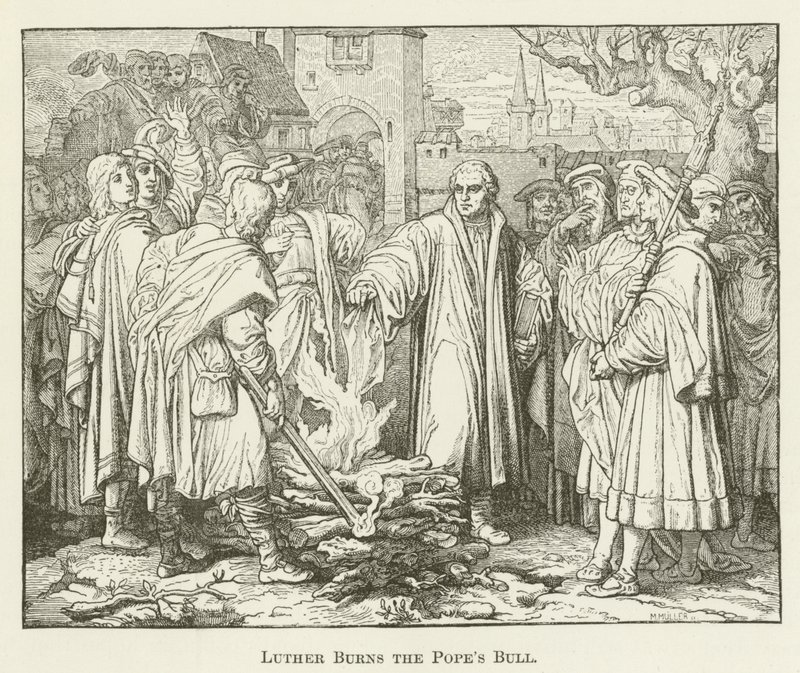 Luther megégeti a pápák bulláját alkotó: English School