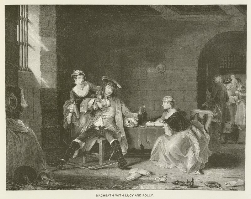 Macheath Lucyval és Pollyval (metszet) alkotó: English School