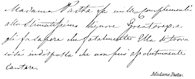Madame Pasta alkotó: English School