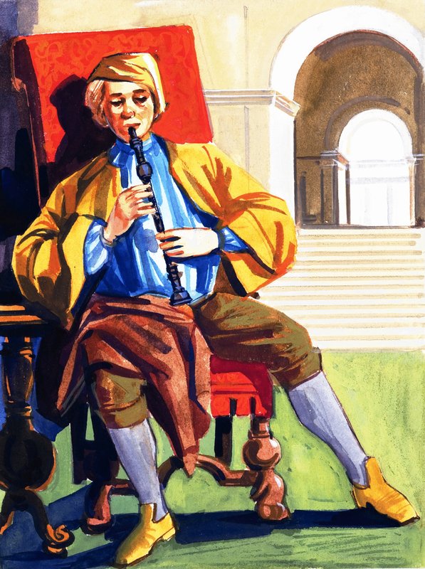 Férfi felvevőn játszik alkotó: English School