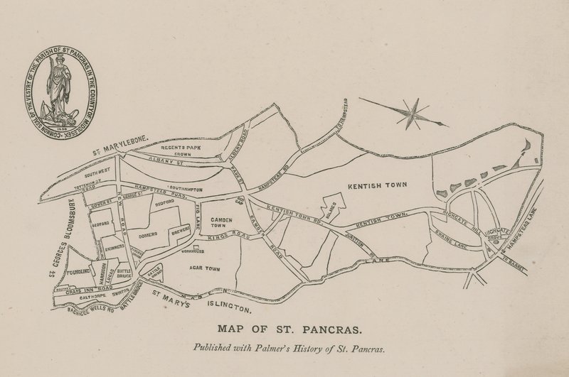 St Pancras térképe alkotó: English School