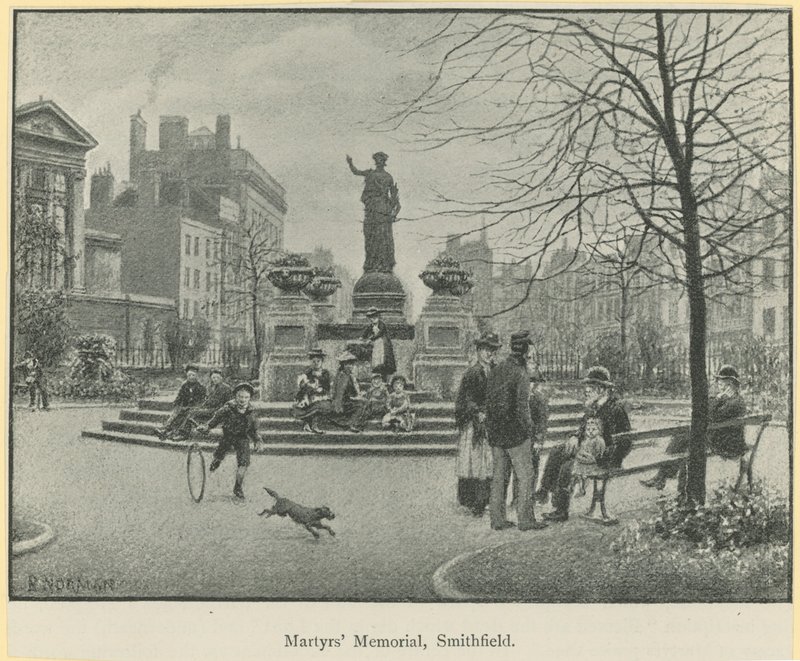 Mártírok emlékműve Smithfieldben alkotó: English School