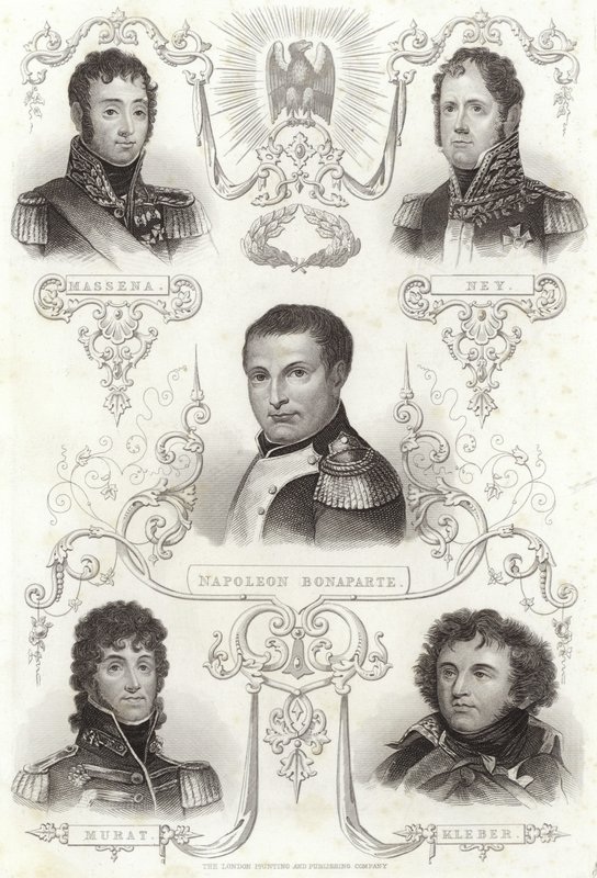 Massena, Ney, Napóleon Bonaparte, Murat és Kleber alkotó: English School
