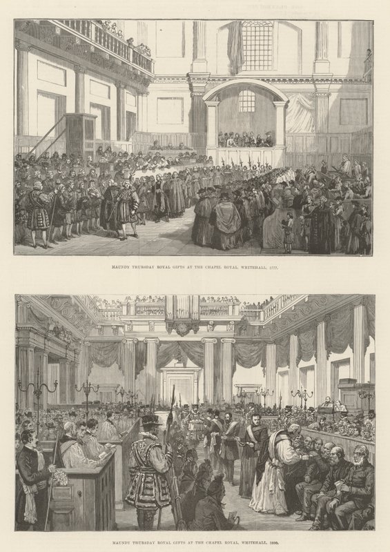 Nagycsütörtök királyi ajándékai (metszet) alkotó: English School