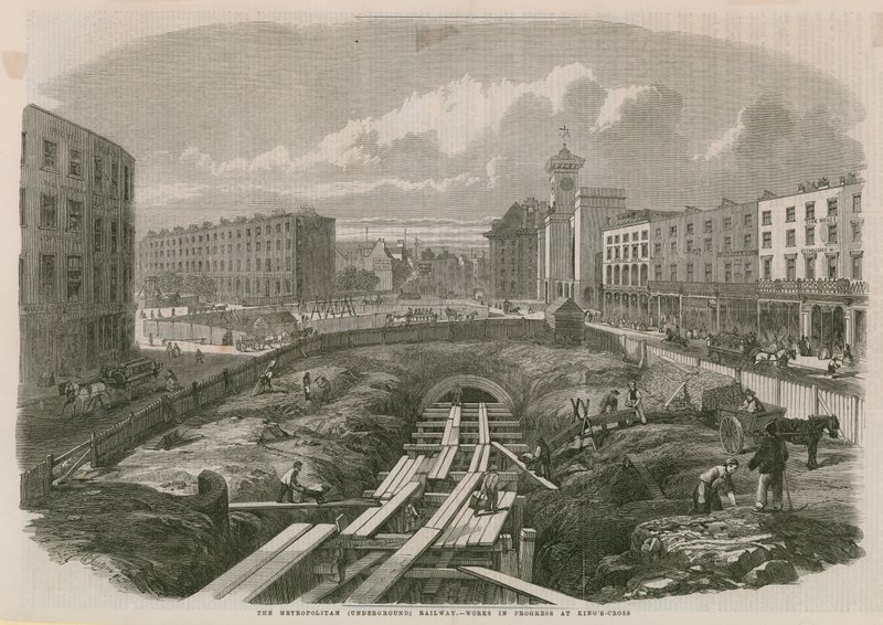 Metropolitan Railway Works a Kings Crossnál alkotó: English School